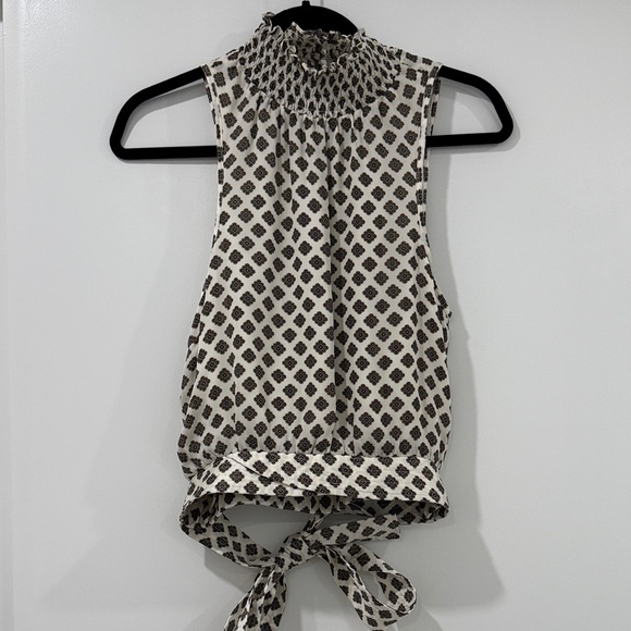 Cinq à Sept Black and Cream Geometric Blouse - Picture 1 of 5